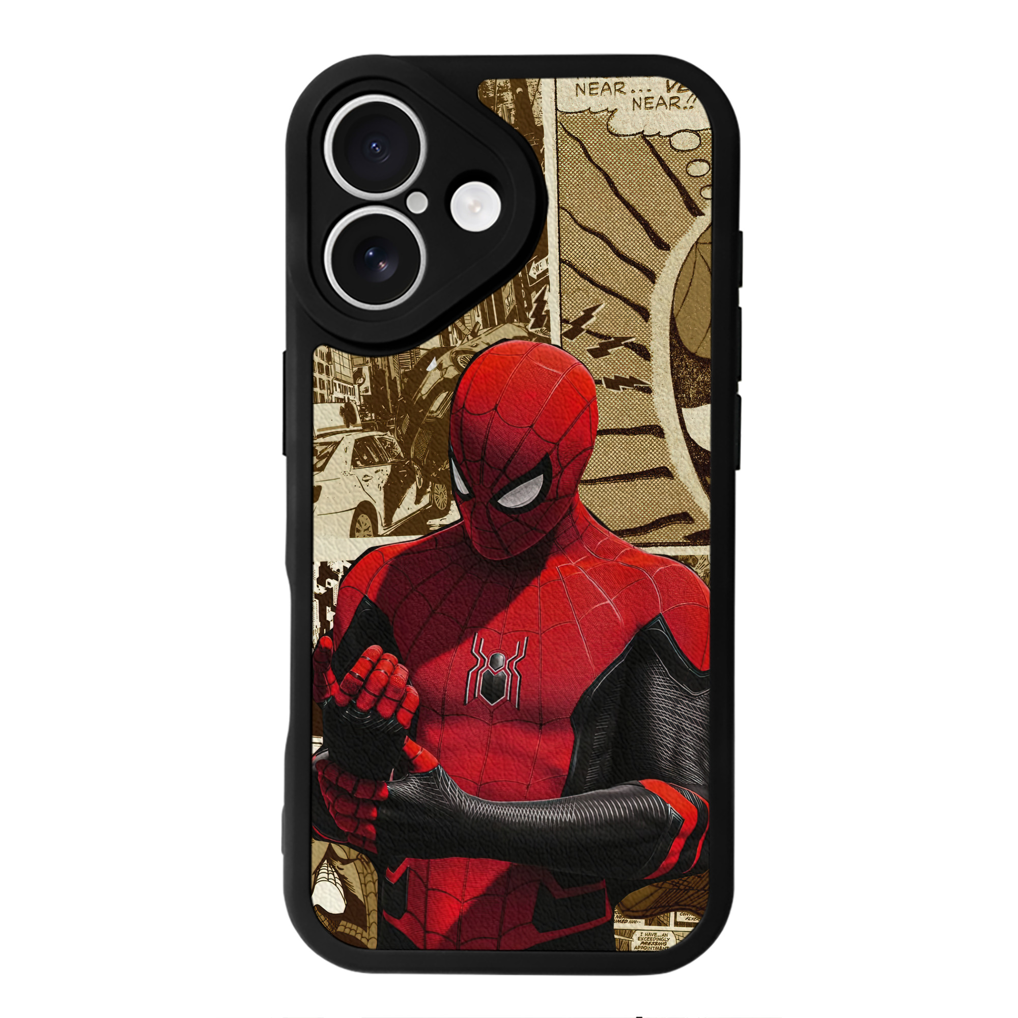 （画像用） Spider Man スパイダーマン 【iPhone 16シリーズ対応】シリコンスマホケース（レザー調） 材質：シリコン